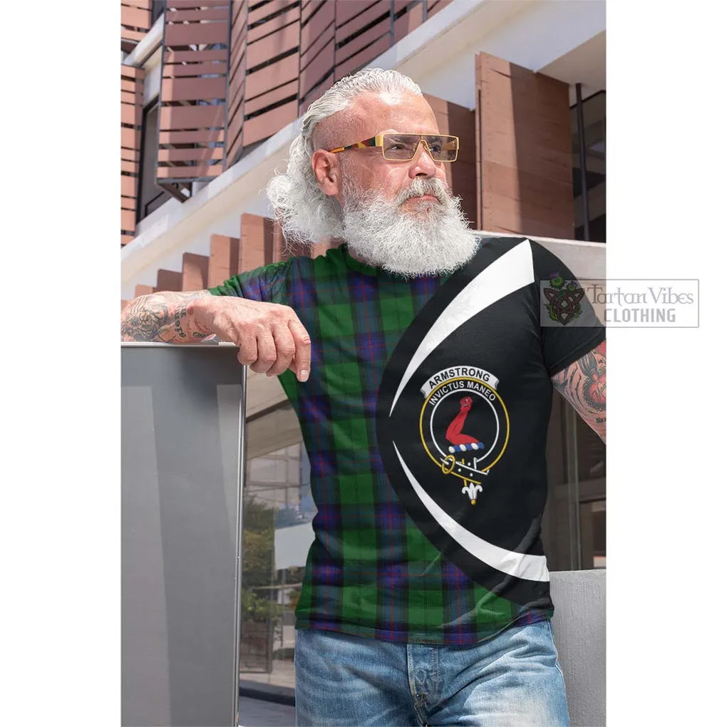 Armstrong Tartan Cotton T-shirt with Family Crest Circle Style