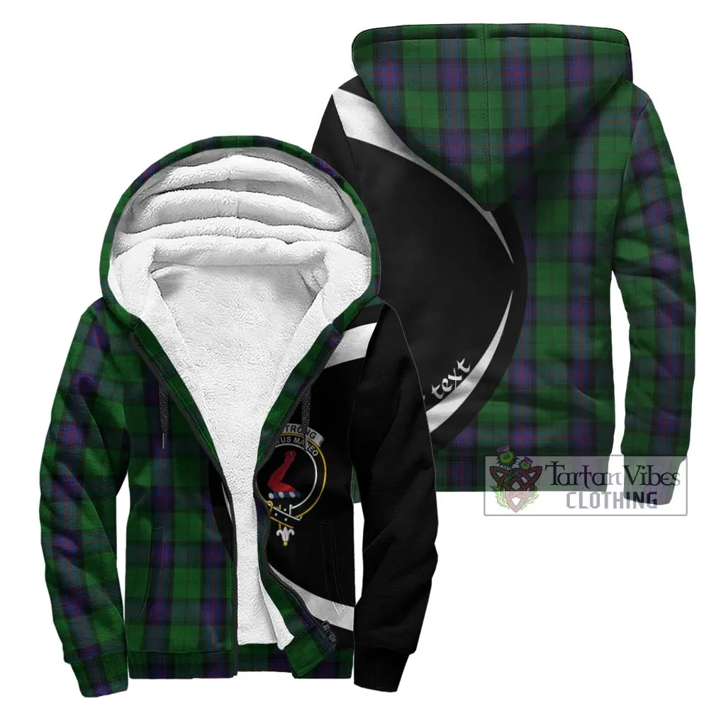 Armstrong Tartan Sherpa Hoodie with Family Crest Circle Style