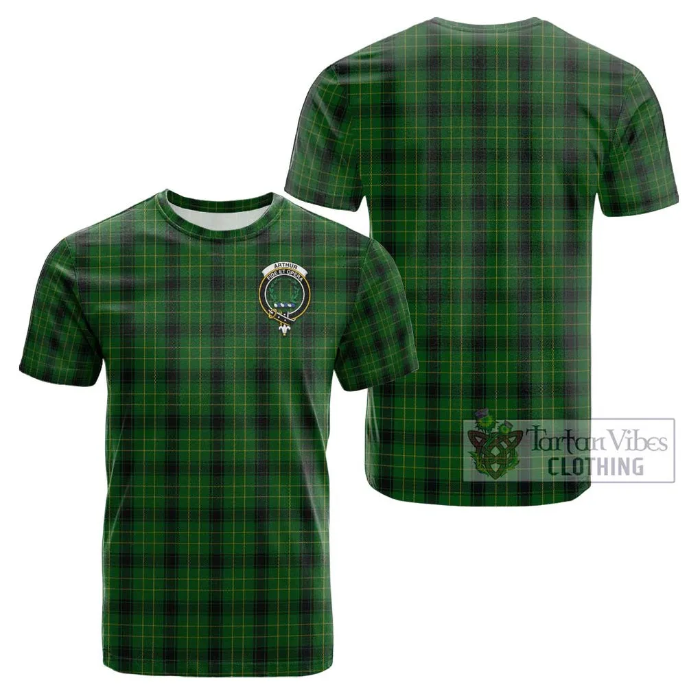 Arthur Highland Tartan Cotton T-Shirt with Family Crest