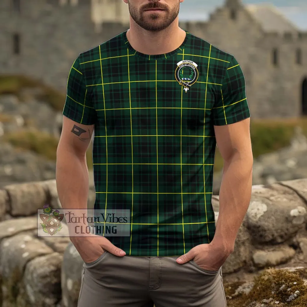 Arthur Modern Tartan Cotton T-Shirt with Family Crest