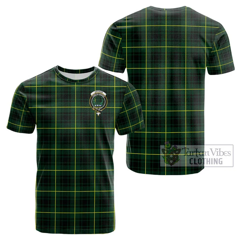 Arthur Modern Tartan Cotton T-Shirt with Family Crest