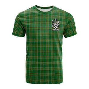 Ashe Irish Clan Tartan Cotton T-shirt with Coat of Arms