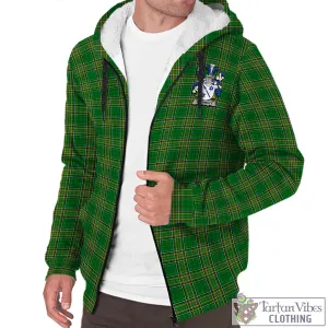 Auchmuty Irish Clan Tartan Sherpa Hoodie with Coat of Arms