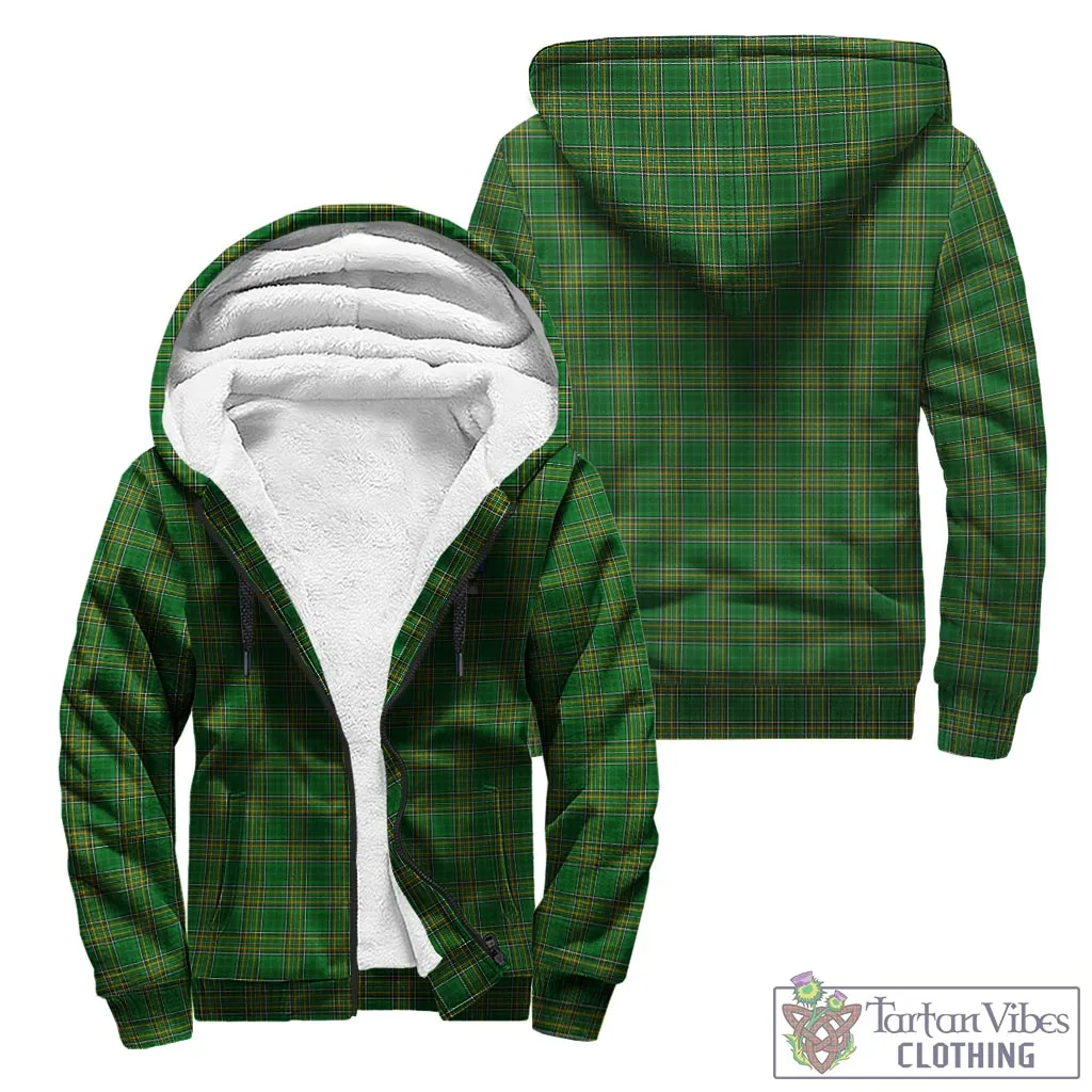 Auchmuty Irish Clan Tartan Sherpa Hoodie with Coat of Arms