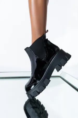 AZALEA WANG LEARN TO LET GO FLAT BOOTIE IN BLACK