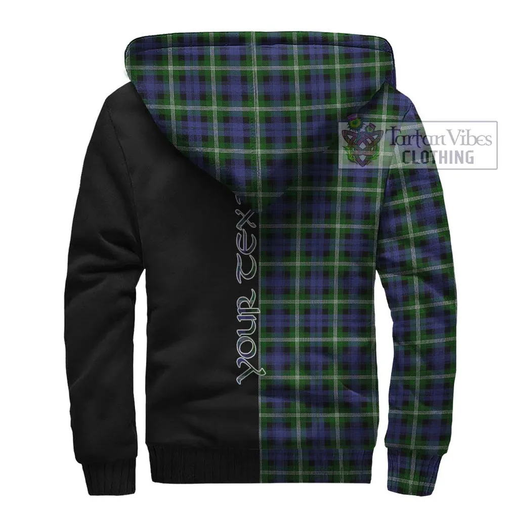 Baillie (Bailey) Tartan Sherpa Hoodie with Family Crest and Half Of Me Style