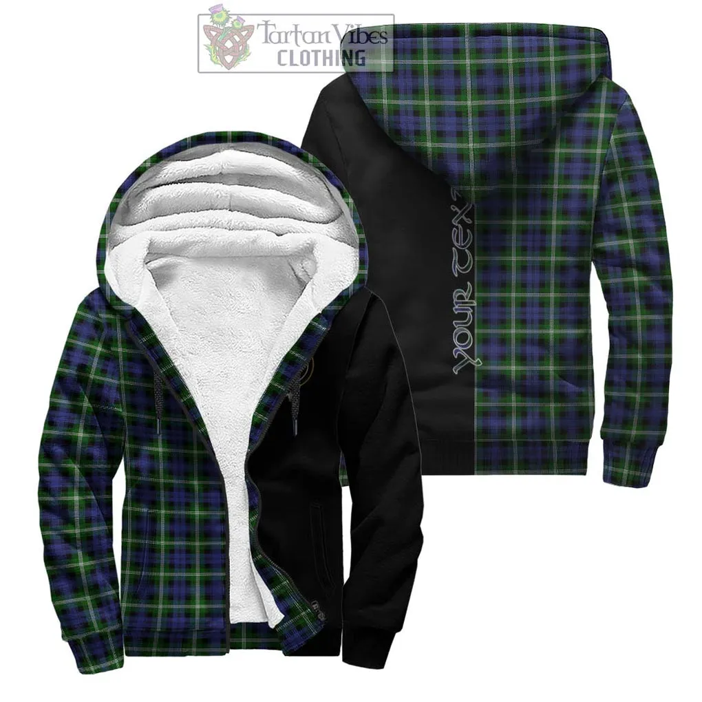 Baillie (Bailey) Tartan Sherpa Hoodie with Family Crest and Half Of Me Style