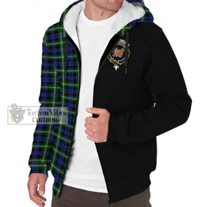 Baillie (Bailey) Tartan Sherpa Hoodie with Family Crest and Half Of Me Style