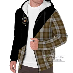 Baillie Dress Tartan Sherpa Hoodie with Family Crest and Military Logo Style