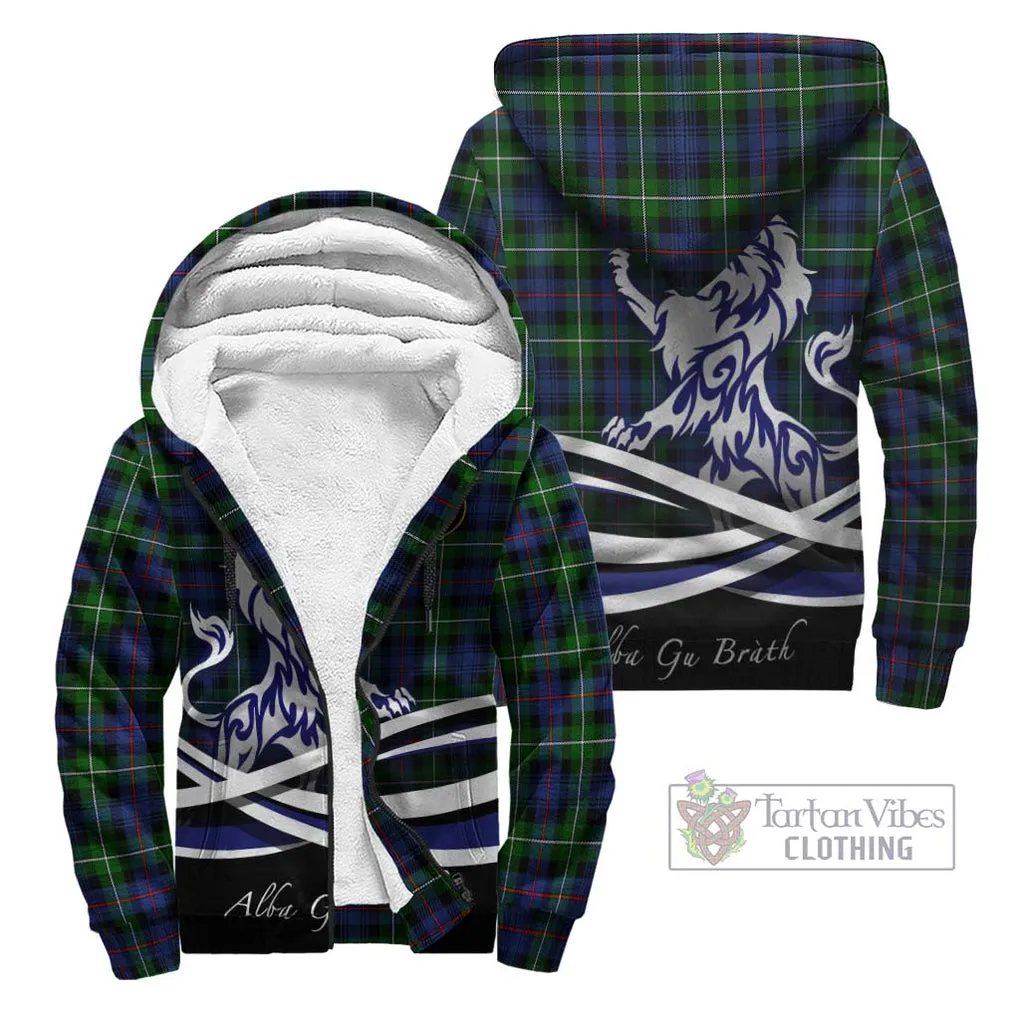 Baillie Tartan Sherpa Hoodie with Alba Gu Brath Regal Lion Emblem