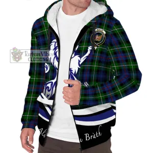 Baillie Tartan Sherpa Hoodie with Alba Gu Brath Regal Lion Emblem