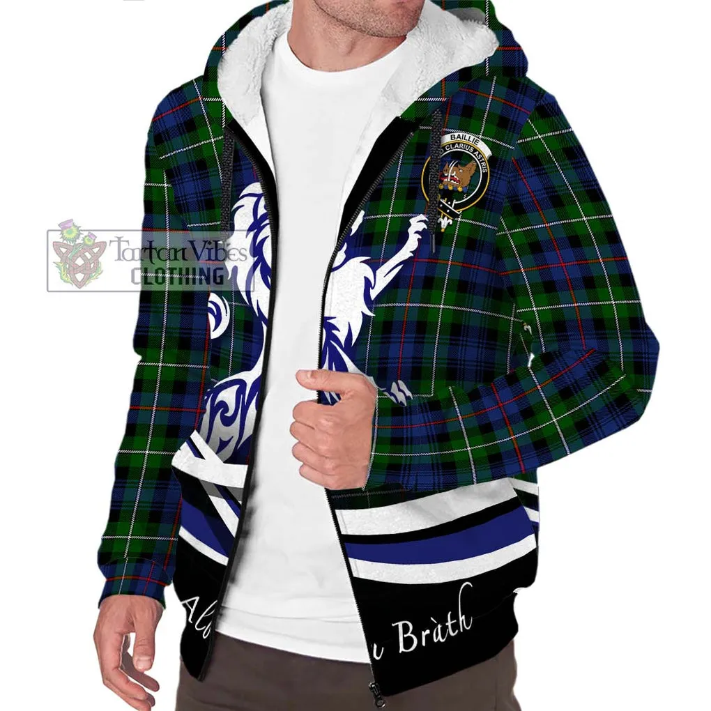 Baillie Tartan Sherpa Hoodie with Alba Gu Brath Regal Lion Emblem