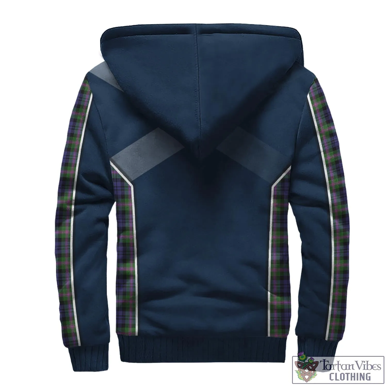 Baird Modern Tartan Sherpa Hoodie with Family Crest and Scottish Thistle Vibes Sport Style