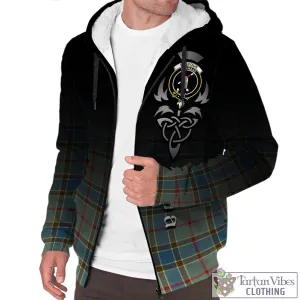 Balfour Blue Tartan Sherpa Hoodie Featuring Alba Gu Brath Family Crest Celtic Inspired