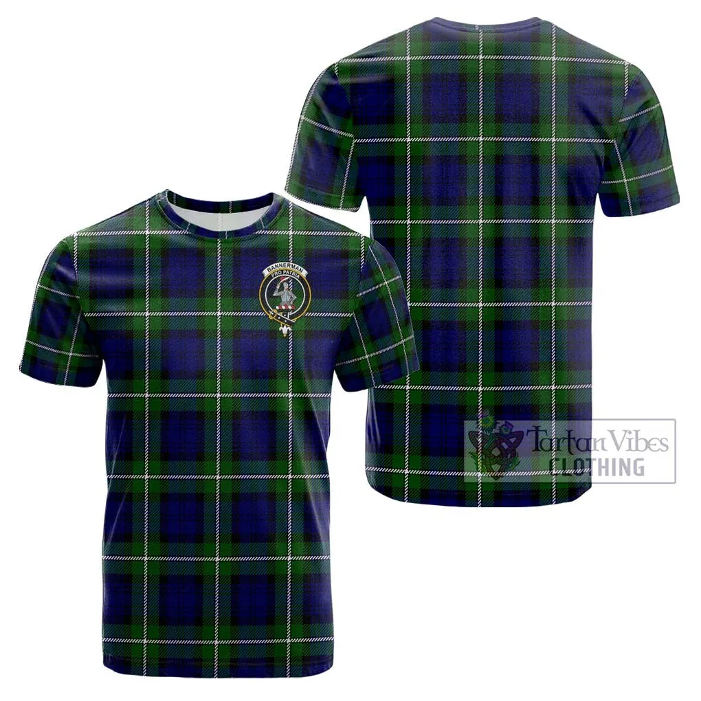 Bannerman Tartan Cotton T-Shirt with Family Crest