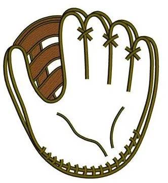 Baseball Mitt (Glove) Applique Machine Embroidery Digitized Design Pattern - Instant Download - 4x4 , 5x7, 6x10