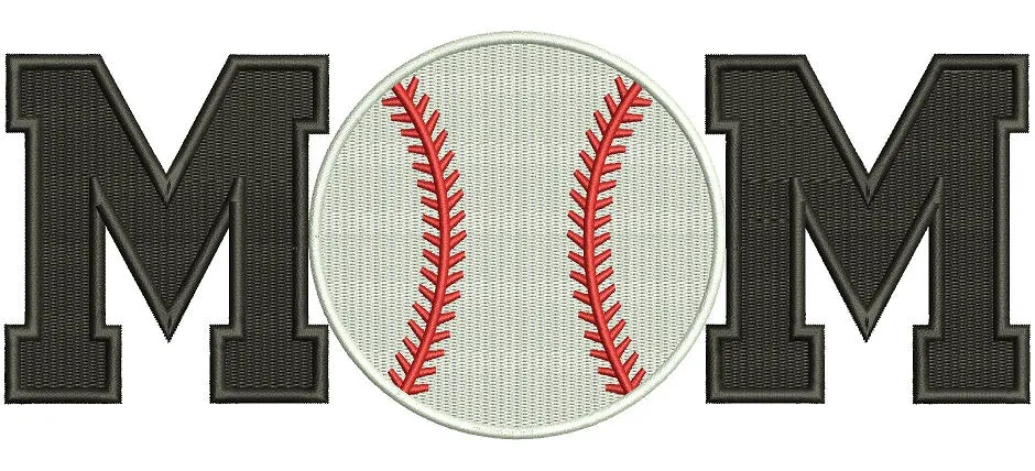 Baseball Mom Sports Filled Machine Embroidery Digitized Design Pattern