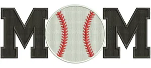 Baseball Mom Sports Filled Machine Embroidery Digitized Design Pattern