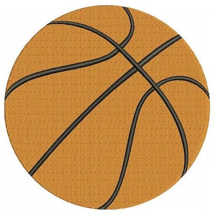 Basketball Machine Embroidery Digitized Filled Design Pattern - Instant Download - 4x4 , 5x7, 6x10