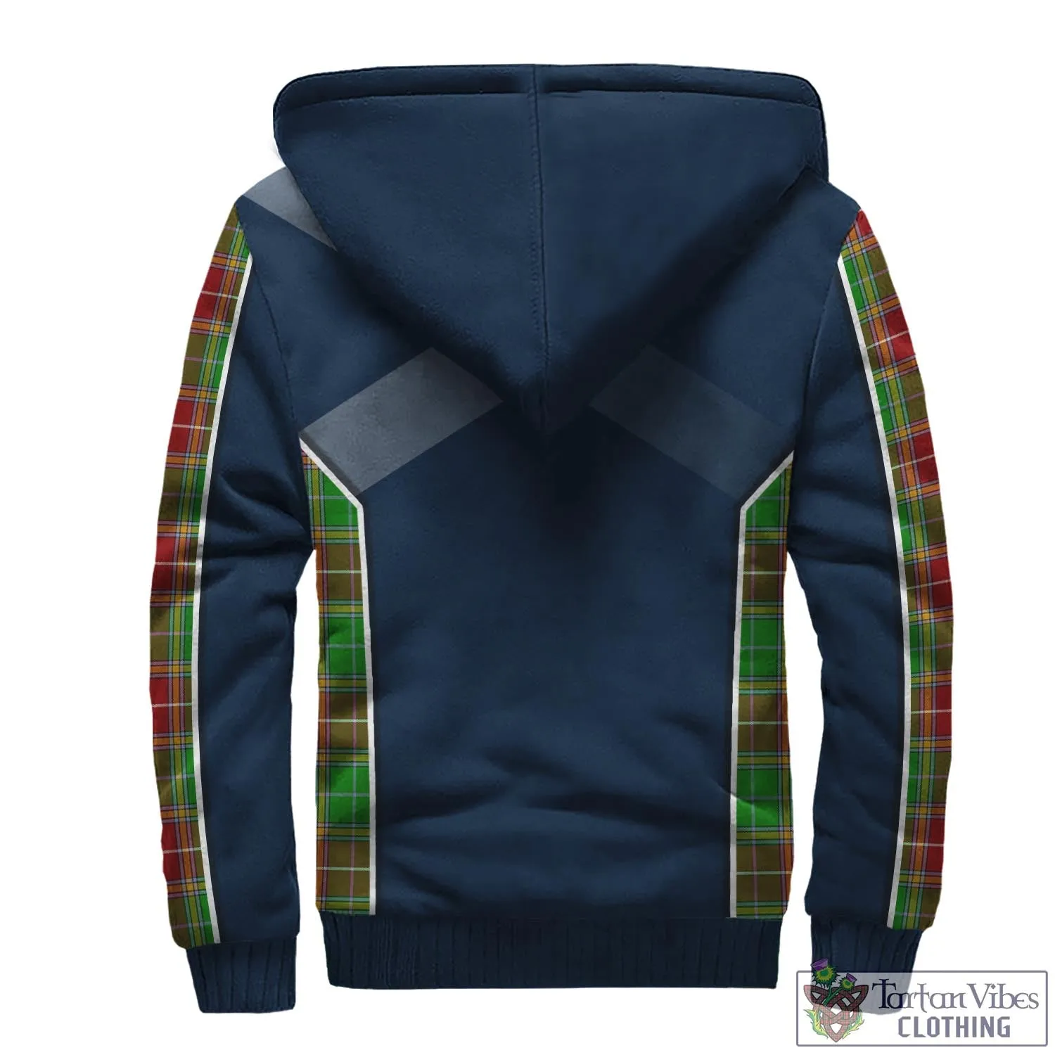 Baxter Modern Tartan Sherpa Hoodie with Family Crest and Scottish Thistle Vibes Sport Style