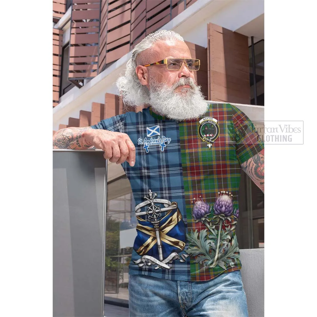 Baxter Tartan Cotton T-shirt Happy St. Andrew's Day Half Tartan Style