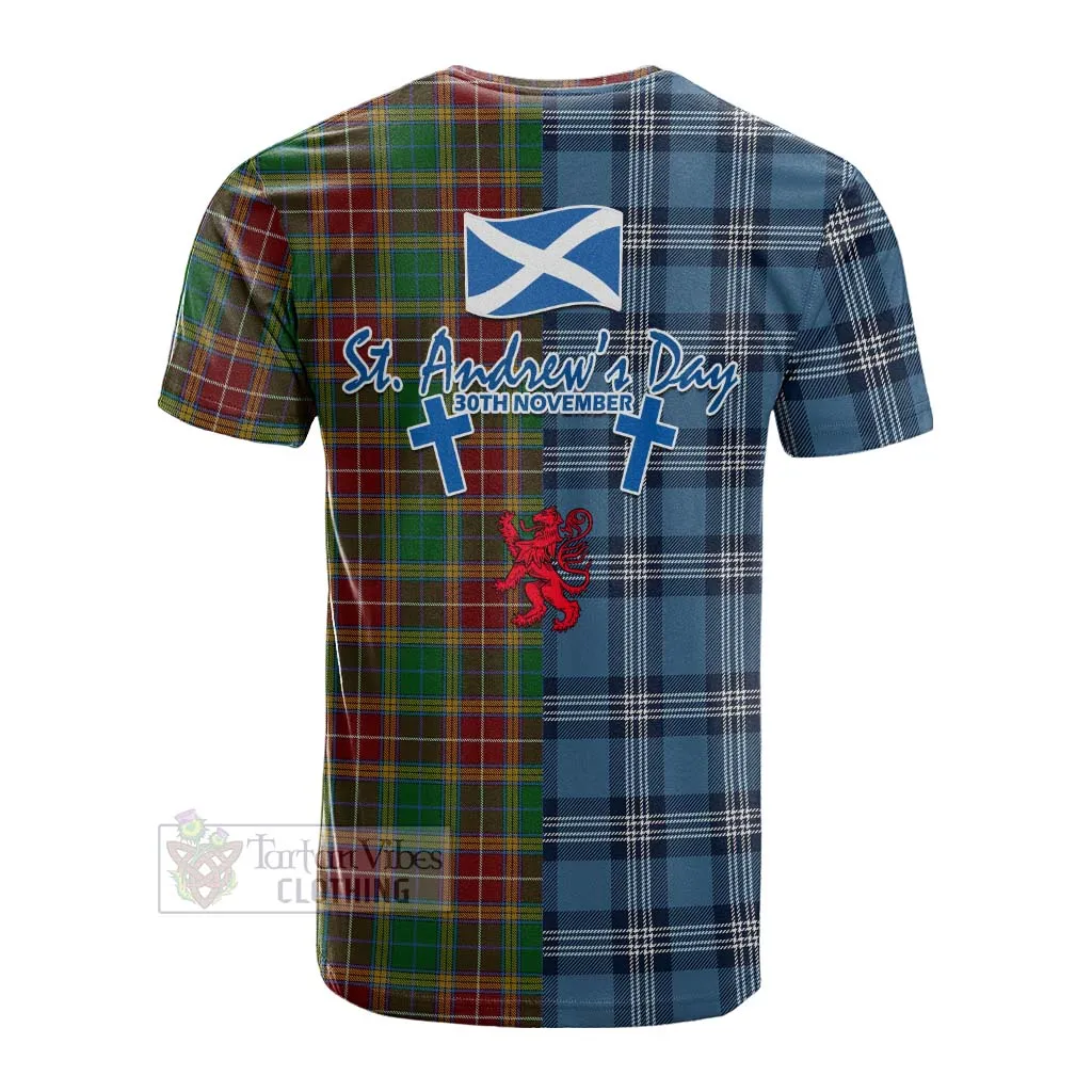 Baxter Tartan Cotton T-shirt Happy St. Andrew's Day Half Tartan Style