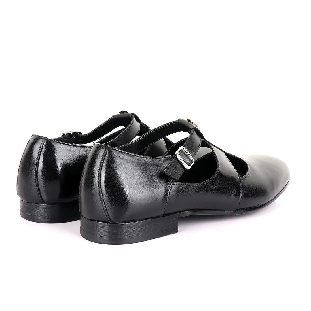 Billionaire Exotic Plain with Logo Black Cover Shoe