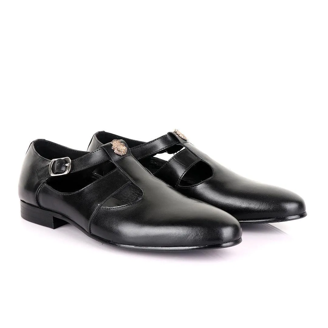 Billionaire Exotic Plain with Logo Black Cover Shoe