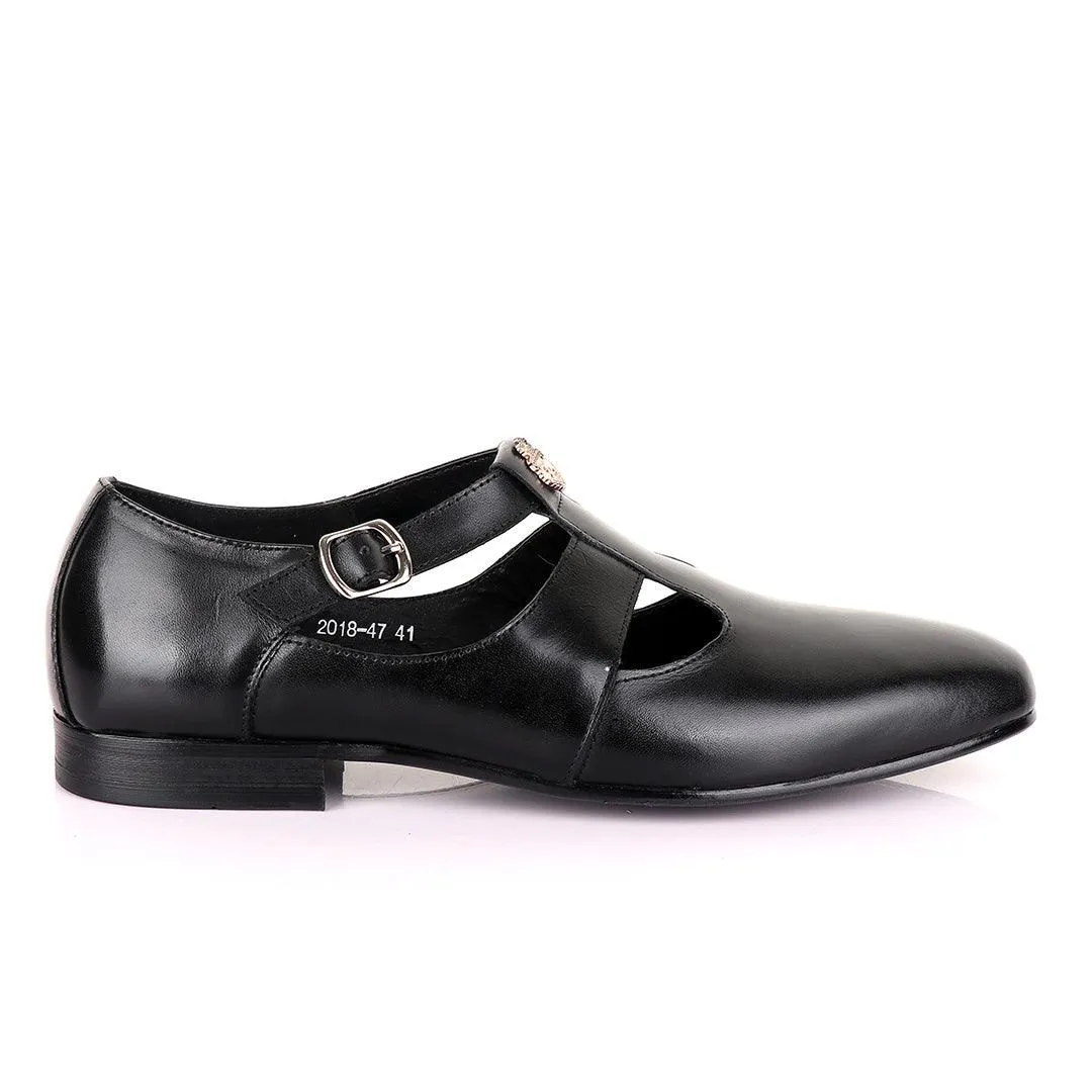 Billionaire Exotic Plain with Logo Black Cover Shoe