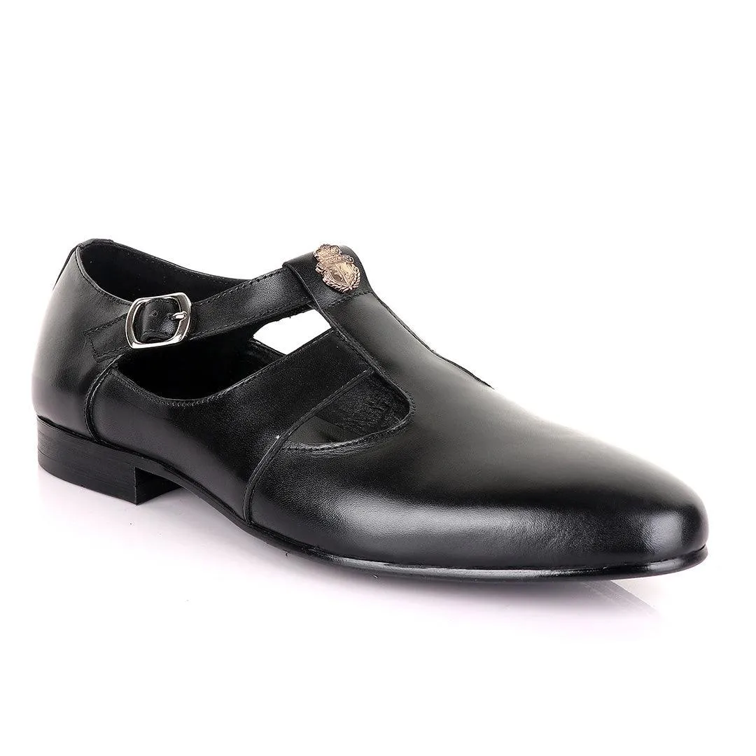 Billionaire Exotic Plain with Logo Black Cover Shoe