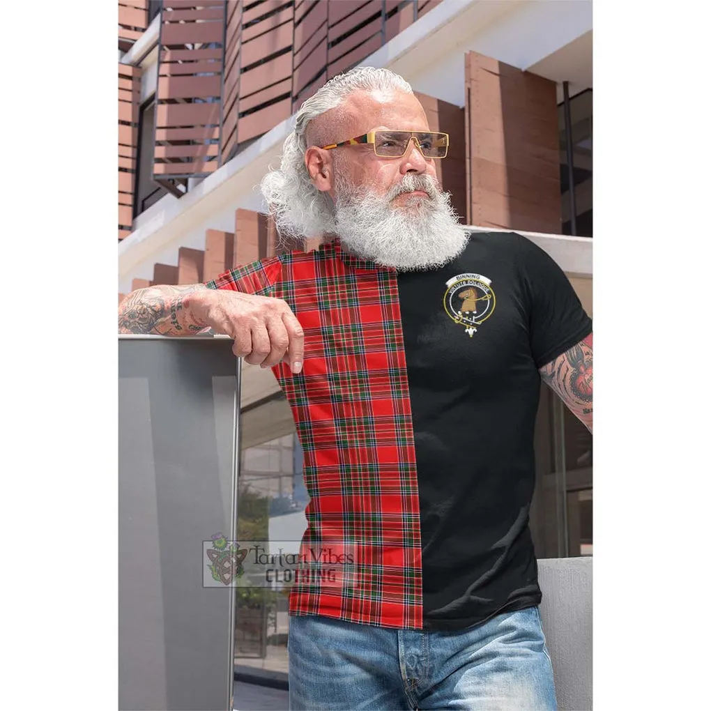 Binning Tartan Cotton T-shirt with Family Crest and Half Of Me Style