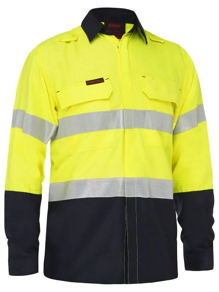 Bisley Apex 160 Taped Hi Vis FR Ripstop Vented Shirt (BS8338T)