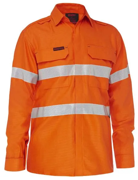 Bisley Apex 160 Taped Hi Vis FR Ripstop Vented Shirt (BS8339T)