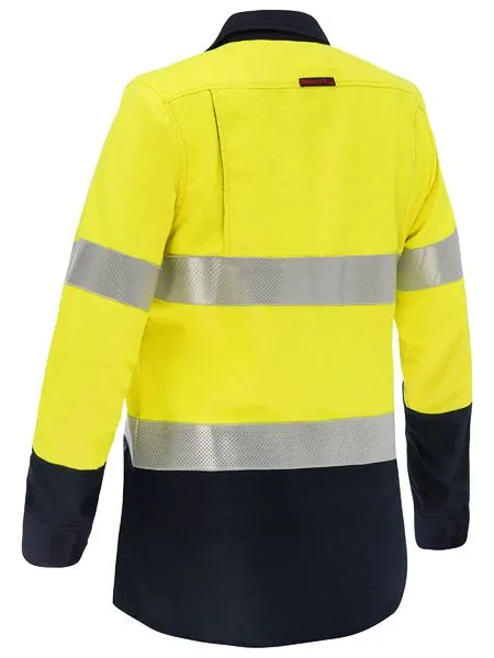 Bisley Apex 160 Women's Taped Hi Vis FR Ripstop Vented Shirt (BL8338T)