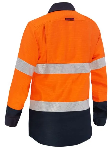 Bisley Apex 160 Women's Taped Hi Vis FR Ripstop Vented Shirt (BL8338T)