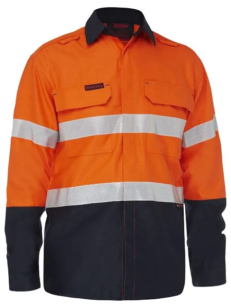 Bisley Apex 185 Taped Hi Vis FR Ripstop Vented Shirt (BS8438T)