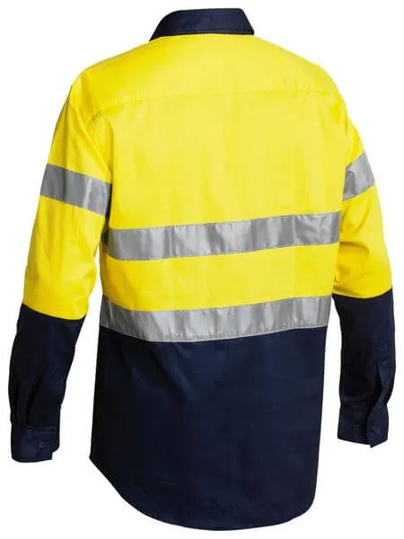 Bisley Taped Hi Vis Closed Front Drill Shirt - Long Sleeve-(BTC6456)