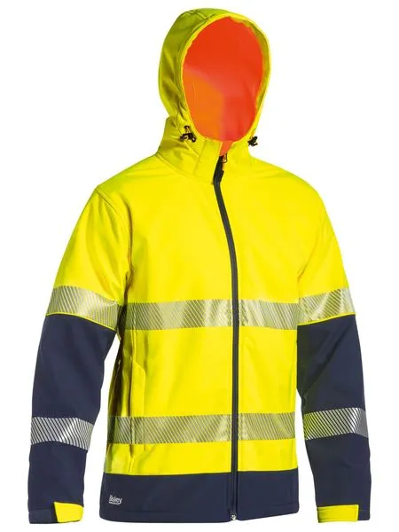 Bisley Taped Two Tone Ripstop softshell Jacket-(BJ6934T)