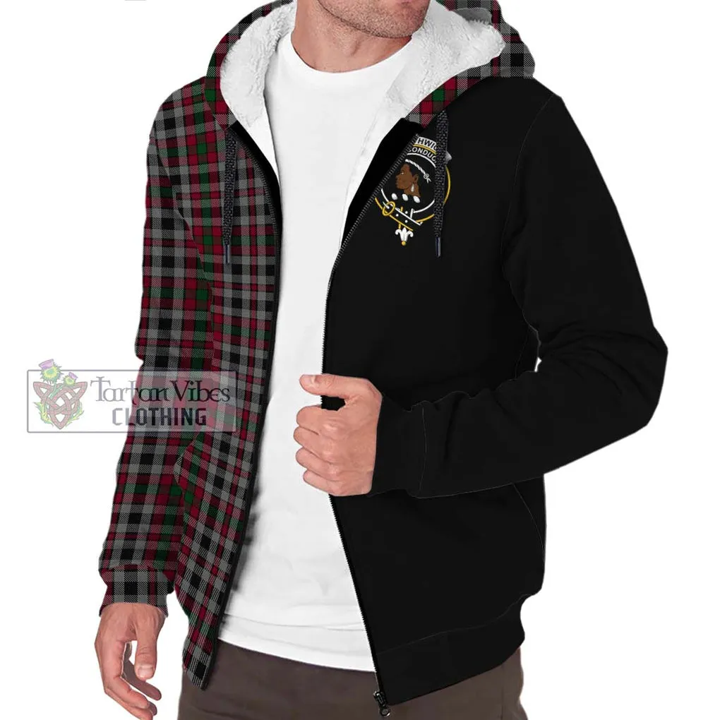 Borthwick Tartan Sherpa Hoodie with Family Crest and Half Of Me Style