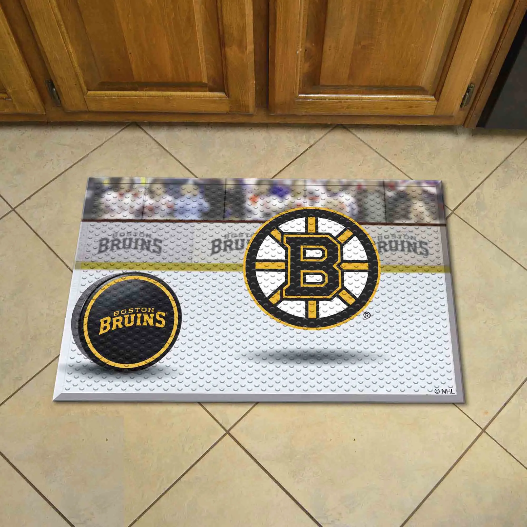 Boston Bruins Rubber Scraper Door Mat