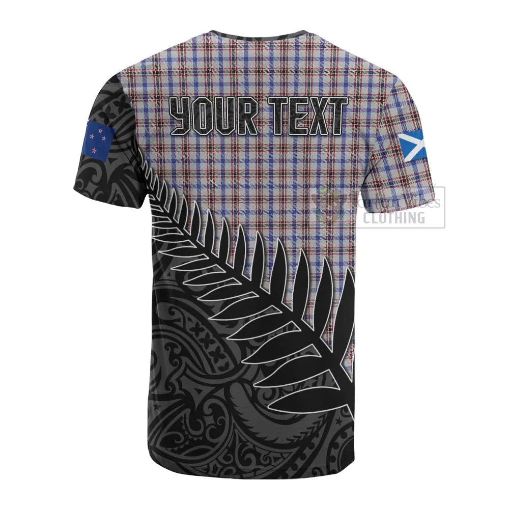 Boswell Crest Tartan Cotton T-shirt with New Zealand Silver Fern Half Style