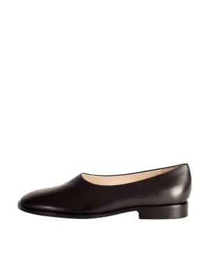 Bottega Veneta Vintage Black Leather High Cut Slip On Flats Shoes