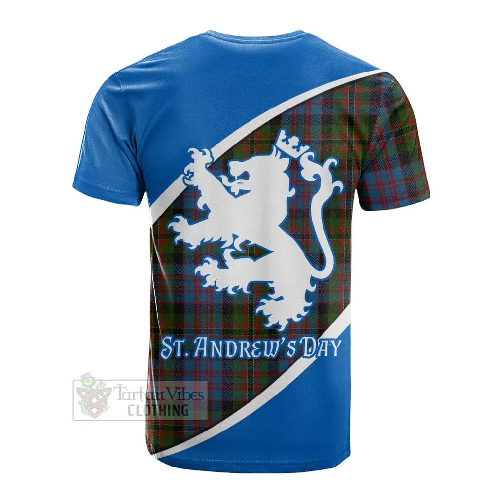 Bowie Family Crest Tartan Cotton T-shirt Celebrate Saint Andrew's Day in Style