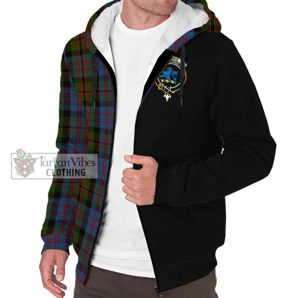 Bowie Tartan Sherpa Hoodie with Family Crest and Half Of Me Style