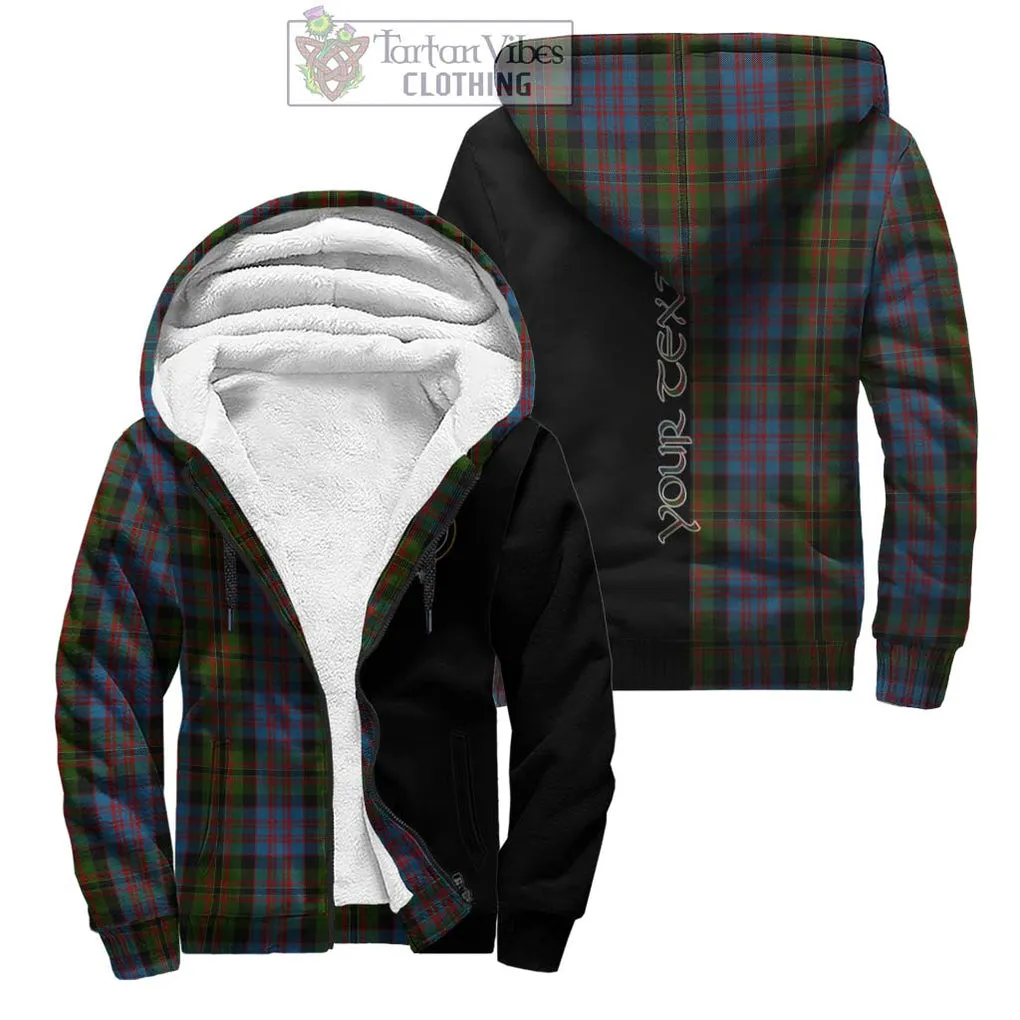 Bowie Tartan Sherpa Hoodie with Family Crest and Half Of Me Style