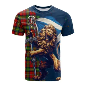 Boyd Tartan Family Crest Cotton T-shirt with Scottish Majestic Lion