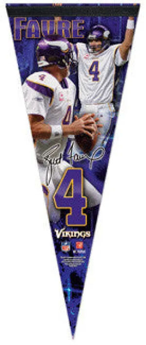 Brett Favre "Vikings Action" Premium Felt Pennant L.E. /2,009