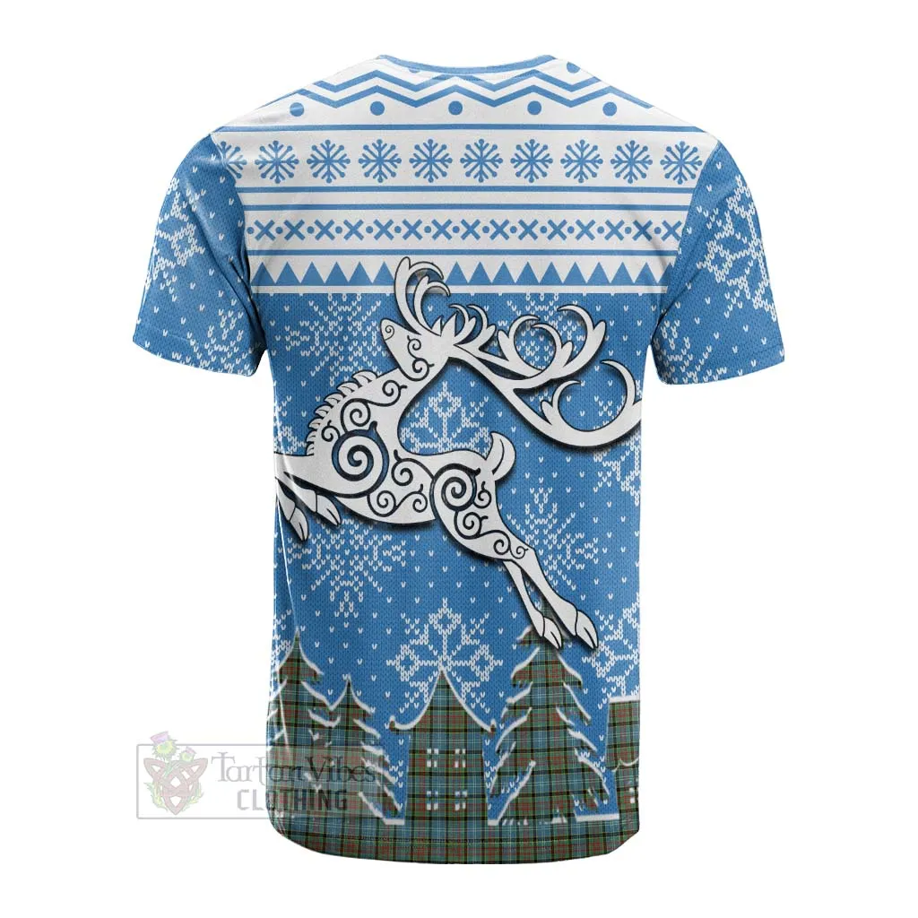 Brisbane Clan Christmas Cotton T-shirt Celtic Reindeer Style