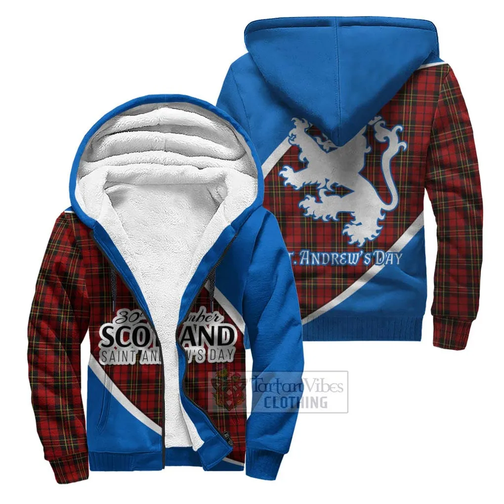 Brodie Family Crest Tartan Sherpa Hoodie Celebrate Saint Andrew's Day in Style