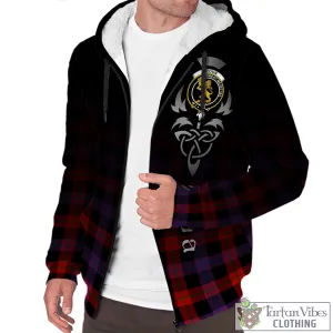 Broun Modern Tartan Sherpa Hoodie Featuring Alba Gu Brath Family Crest Celtic Inspired